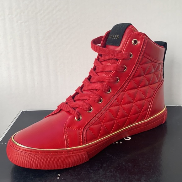 New GUESS Melo Quilted High-Top Sneakers - Picture 4 of 7